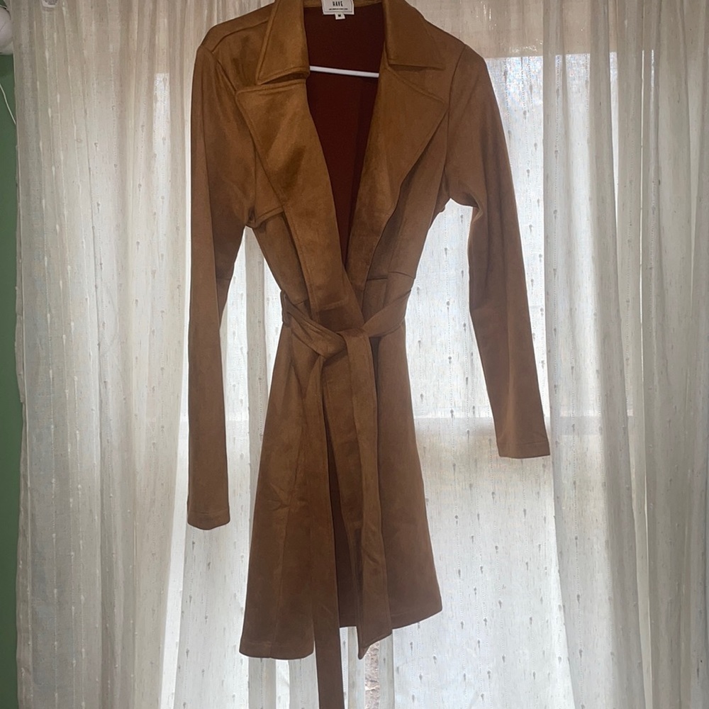 Suede long coat
